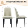 Dining Chairs Set of 2 Off-White Upholstered High Back Kitchen chair with Non-Slip Metal Legs, Easy to Clean Home Chairs for Dining Room Living Room Bedroom Kitchen Lounge Image 3