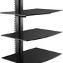 NEW SALE | 3 Floating Shelf Wall Bracket with Strengthened Tempered Glass for DVD Players/Cable Boxes/Games Consoles/TV Accessories, 3 Shelves, Black Image 2
