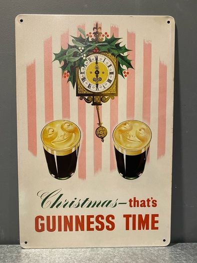 Guinness Christmas Tin Metal sign