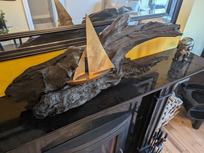 Bog Oak Galway Hooker Statue