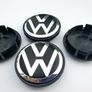 4x VW 70mm Black Chrome logo Volkswagen Touareg 7L6601149B alloy wheel centre caps cap Hub Cover 70 Image 6