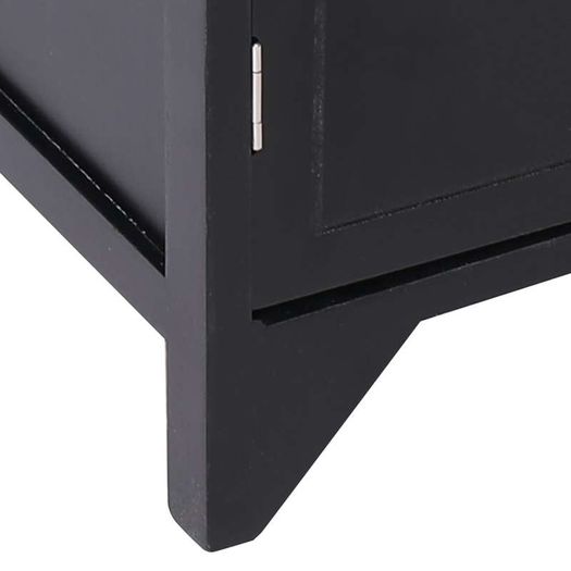 Side Cabinet Black 60x30x75 cm Paulownia Wood