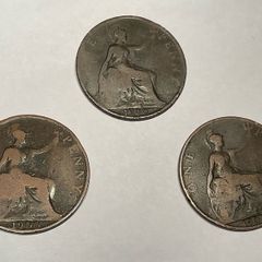 1900  queen Victoria penny x 3