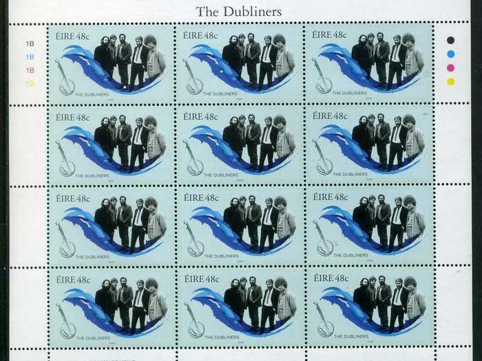 2006 Ireland Irish Music Commemorative Stamp Sheetlets Plate 1B1B1B1B Mint Never Hinged (MNH).