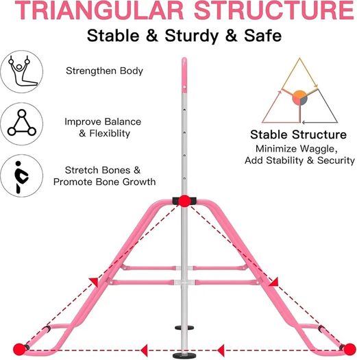 Gymnastics Bars, Junior Training Kip Bar Gymnastics Equipment for Home,Adjustable Height Folding Horizontal Bar with Gymnastic Rings for Kid