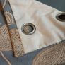 Curtains - light blue & pale gold - modern leaf motif - Heavy - Thermal Image 3