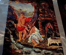 Antique oil painting on blind frame