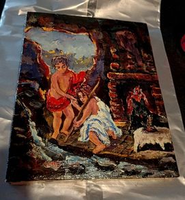 Antique oil painting on blind frame