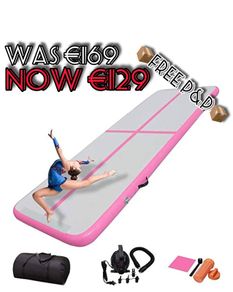 NEW SALE | Air Gymnastics Track Tumbling Mat/Inflatable Gymnastics Tumble Track Gym Mat for Home Use/Training/Cheerleading/Yoga/Water Fun