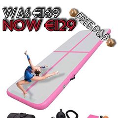 NEW SALE | Air Gymnastics Track Tumbling Mat/Inflatable Gymnastics Tumble Track Gym Mat for Home Use/Training/Cheerleading/Yoga/Water Fun