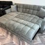 Kris Grey Velvet Sofa Bed, Reversible Chaise & Storage Image 3
