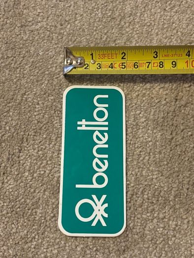 Vintage 1980s Benetton Green Global Fashion Brand Sticker