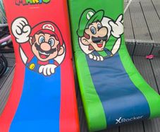 Pair of X Rocker Super Mario & Luigi Gaming Floor Chairs