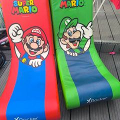 Pair of X Rocker Super Mario & Luigi Gaming Floor Chairs