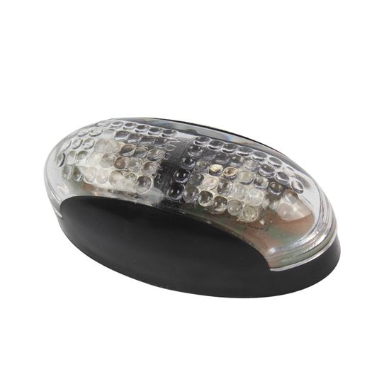 Clear Amber Yellow Red Truck Van Trailer Side Marker Clearance Light Oval Chrome 4 LED 12v 24v