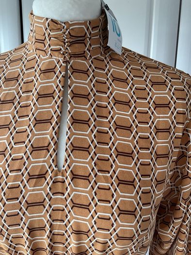 dress Bnwt mustard & tan high neck midi dress size 10