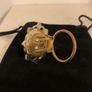 Vintage Gold plated German Porcelain Scarf Brooch 1960s Image 3