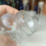 498 - Set of 2 Vintage Clear Glass Screw Cork Top Collectible Decorative BrylCreem Jars Image 4