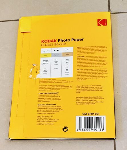 Kodak Glossy Photo Paper A4 180 Gsm 50 Sheets 36 Remaining For Sale in