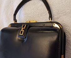1950s Fernande Desgranges,Paris,Navy Blue Handbag