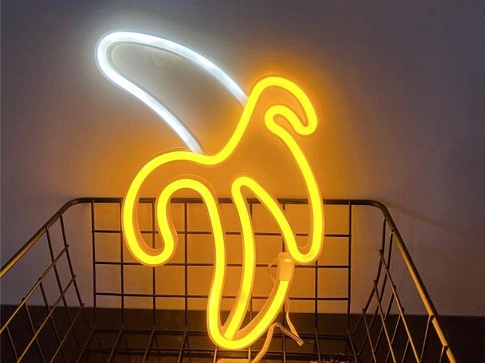LED Banana Neon Light for Home Decor Battery&USB Operated 28.5cm x 19.5cm x 2cm