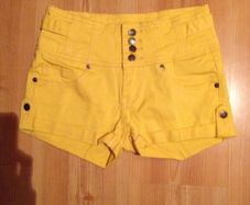 Yellow high waisted hot pants