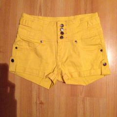 Yellow high waisted hot pants