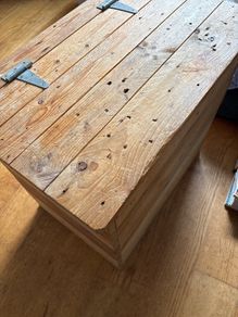 Big wooden storage box made of palets