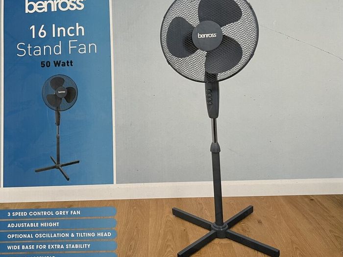 Benross Tall Standing 16" Cooling Fan-Oscillate/Tilt Head