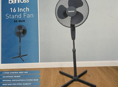 Benross Tall Standing 16" Cooling Fan-Oscillate/Tilt Head