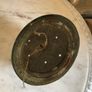 Old brass mounted glass ceiling light in a low profile Image 3