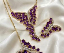 Silver Harry Ivens Amethyst & Zircon Statement Set