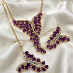 Silver Harry Ivens Amethyst & Zircon Statement Set