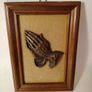 Vintage Italian Framed Brass Praying Hands Image 2