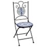 3 Piece Mosaic Bistro Set Ceramic Tile Blue and White Image 4