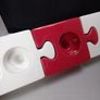 SALE!  Red / White Jigsaw Puzzle Candle Holders Image 3