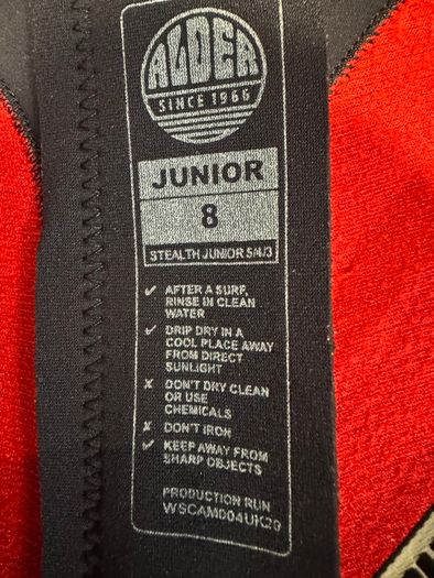 Wet suit - Alder junior 8.