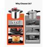 Pressure Cooker, 7L Pressure Cooker Stainless Steel, Pressures Canner with Steaming Rack, Tempered Glass Lid, Three Pressures Settings for Meat, Beans, Rice, Soup, Sauces, Cook up to 100 kPa Image 2