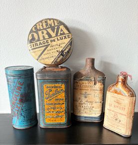Mix of 5 Vintage French Tins