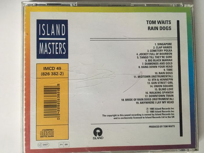 Tom Waits [1985] Rain Dogs (CD Album)