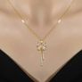 Butterfly Pendant Crystal Gold Necklace Image 4
