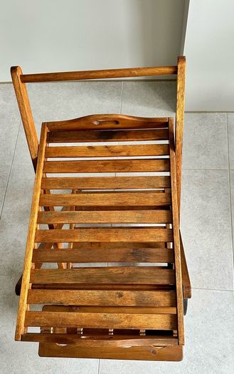 Wooden serving trolley