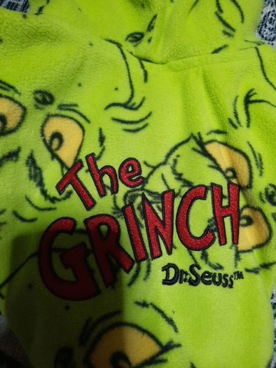 the grinch fleece dog jacket