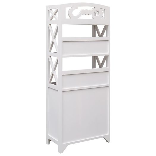 Bathroom Cabinet White and Brown 46x24x116 cm Paulownia Wood