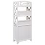 Bathroom Cabinet White and Brown 46x24x116 cm Paulownia Wood Image 5