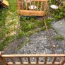 Antique pine bed ends and iron rails Image 5