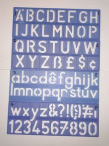 4 Helix Stencils Height 2 Inches (Upper & Lower Case Letters)