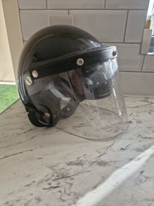 Original British Riot Control Helmet With Visor Ii Gat Black