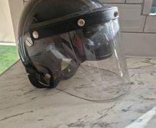 Original British Riot Control Helmet With Visor Ii Gat Black
