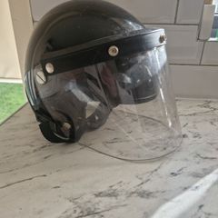 Original British Riot Control Helmet With Visor Ii Gat Black
